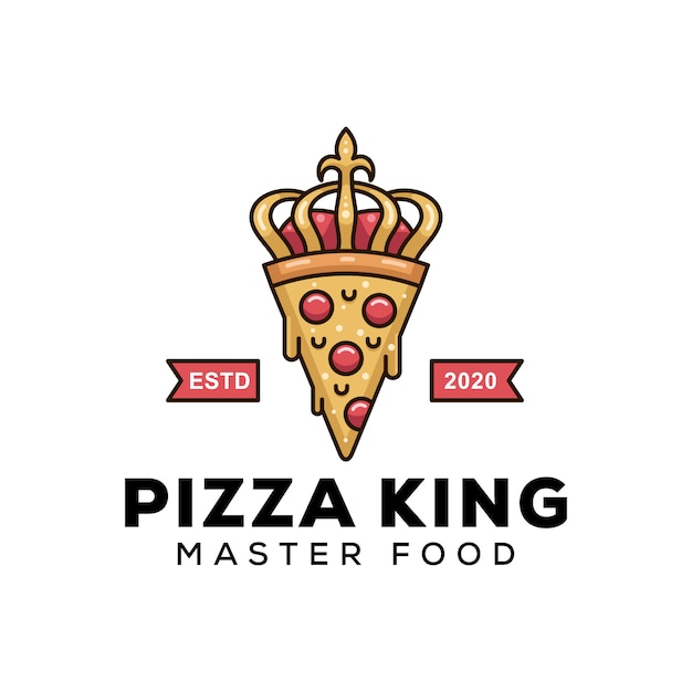 Pizza King moderna para plantilla de diseño de logotipo de comida de negocios