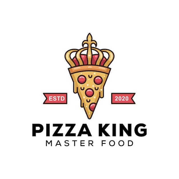 Pizza king moderna para plantilla de diseño de logotipo de comida de negocios