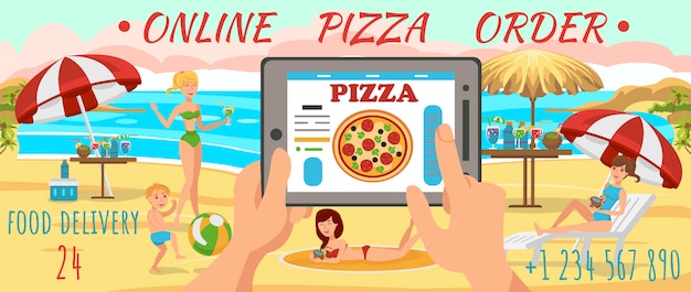 Pizza en línea para ordenar en la playa