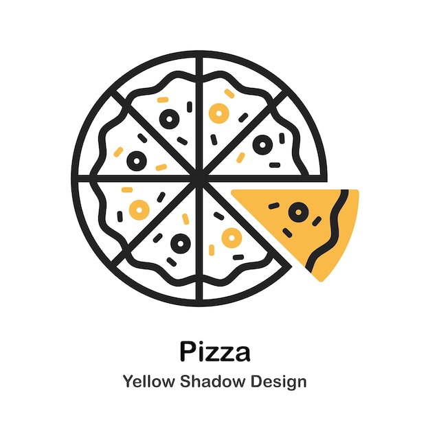 Pizza Lineal Color Illustration