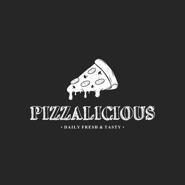 Pizza Logo Vector Plantilla de logotipo de Pizza Emblema vectorial para cafetería restaurante o servicio de entrega de alimentos