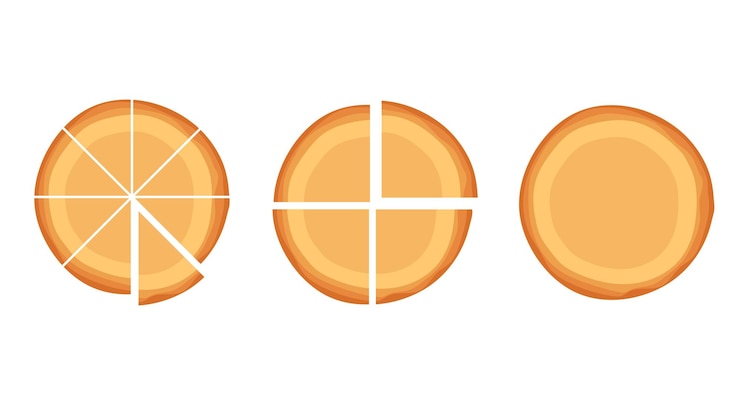 Vector una pizza a la que le falta una porción