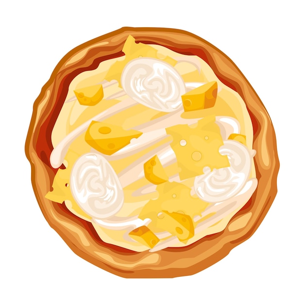 Pizza de queso jugoso caliente, ilustración vectorial aislado