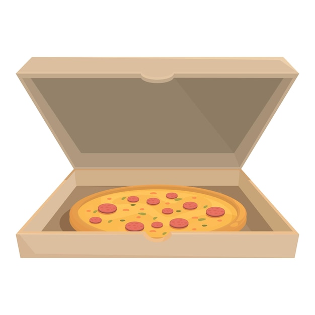 La pizza recién horneada es entregada en una caja de cartón