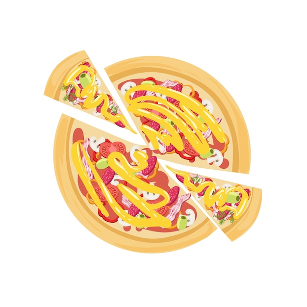 Pizza con salami y tomate