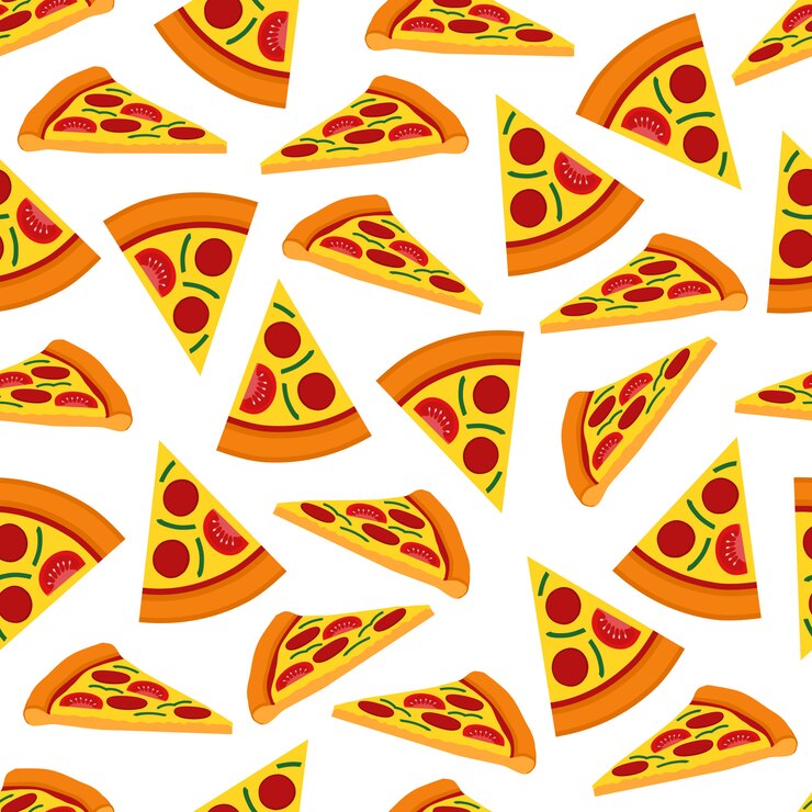 Pizza Seamless Pattern Background Vector Design