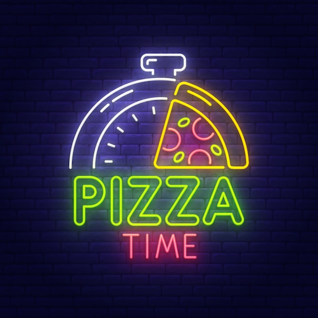 Pizza Time letrero de neón