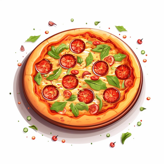 pizza vector de comida restaurante italiano ilustración de pizzería menú aislado rebanada de queso bac