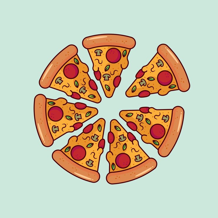 Vector pizzas redondas