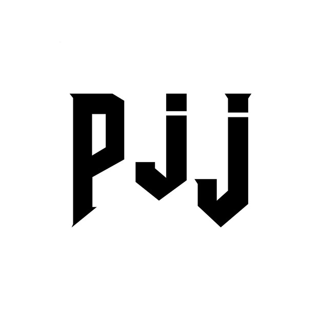 PJ diseño de logotipo de letra para la compañía de tecnología PJ logotipo diseño de combinación de colores blanco y negro PJ logo PJ vector PJ diseño PJ icono PJ alfabeto PJ tipografía logotipo diseño