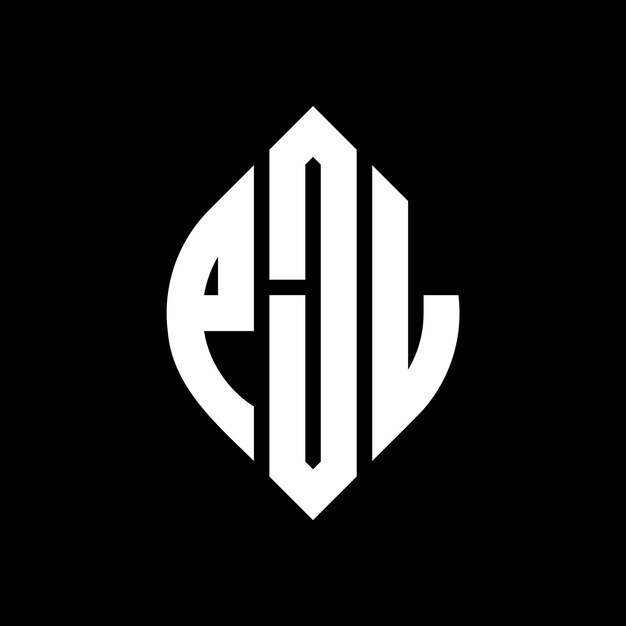 PJL diseño de logotipo de letras circulares con forma de círculo y elipse PJL letras elípticas con estilo tipográfico Las tres iniciales forman un logotipo de círculo PJL emblema de círculo Monograma abstracto letra marca vector