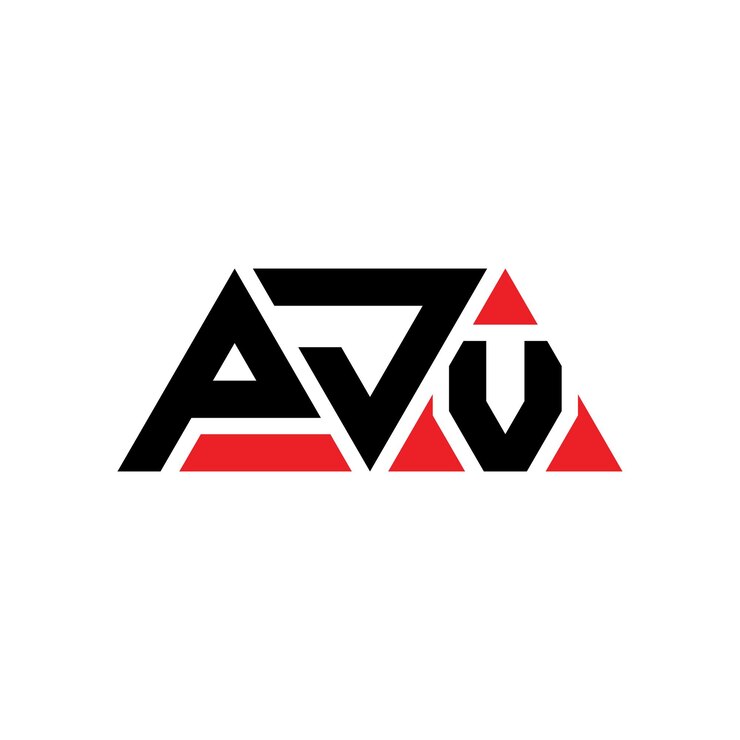 Vector pjv triángulo diseño de la letra del logotipo con forma de triángulo pjv diseño del logotipo del triángulo monograma pjv vector triángulo logotipo plantilla con color rojo pjv logotipo triangular sencillo elegante y lujoso logotipo pjv