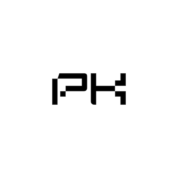PK monograma logotipo diseño carta texto nombre símbolo monocromo logotipo alfabeto carácter simple logotipo