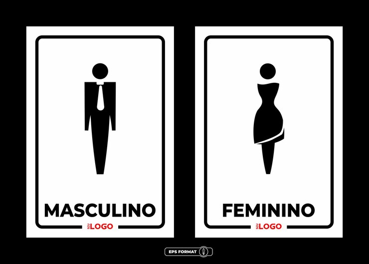 Vector placa baño hombres baño mujeres