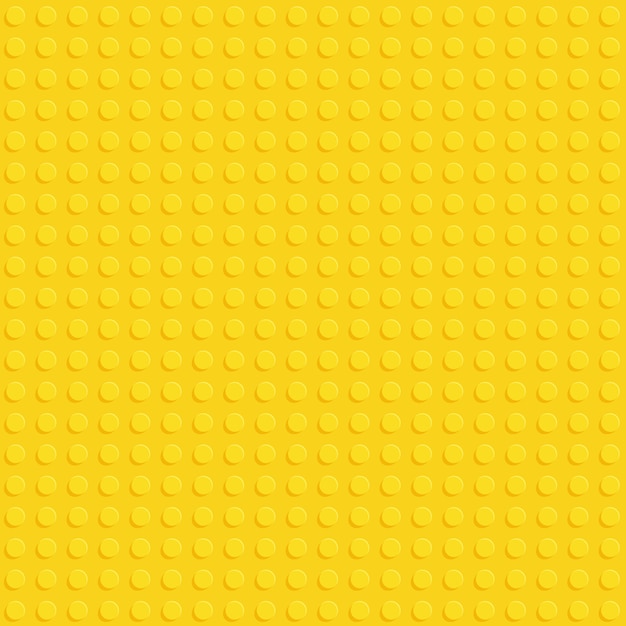 Vector placa de bloque de construcción de plástico amarillo de patrones sin fisuras