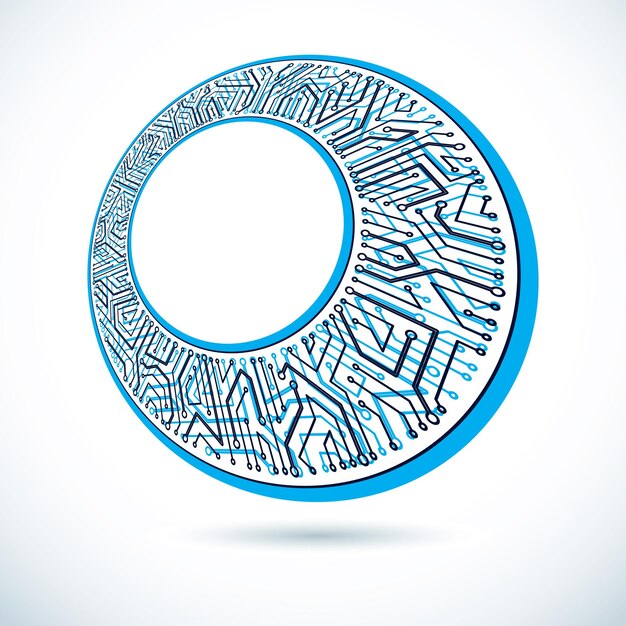 Placa de circuito vectorial, abstracción de tecnologías digitales. Esquema de microprocesador de computadora, diseño futurista. Esquema de microprocesador fondo abstracto con espacio de copia claro.