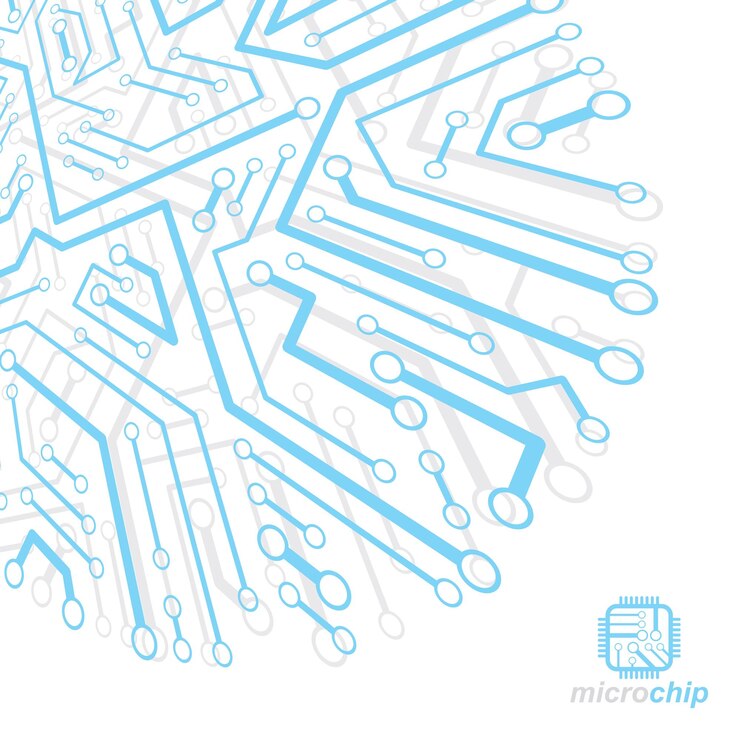 Vector placa de circuito vectorial, abstracción de tecnologías digitales. esquema de microprocesador de computadora, diseño futurista. fondo abstracto de esquema de microprocesador