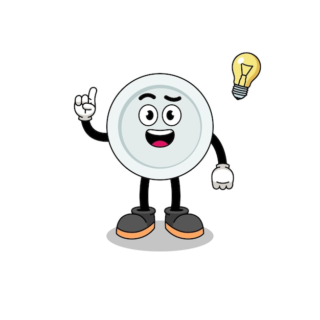 Placa de dibujos animados con una pose de idea