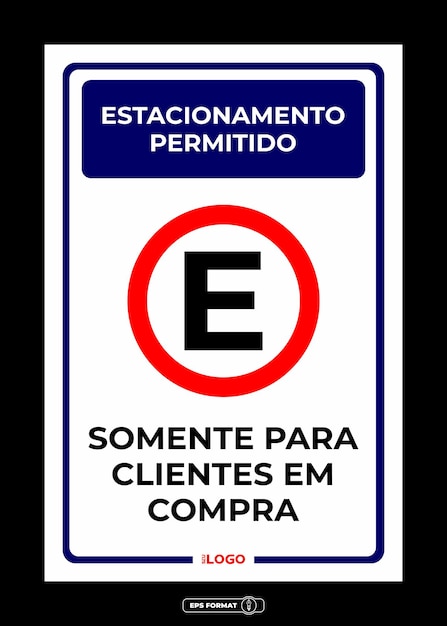 Placa estacionamento exclusivo para clientes