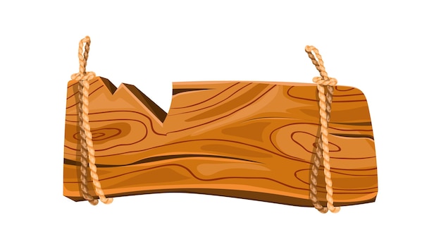 Placa de madera Marco oeste de dibujos animados con vector de cuerda de nudo aislado