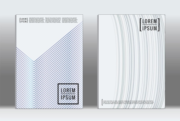 Placa mínima. Cubierta geométrica vectorial. Plantilla de informe de moda hipster. Conjunto de volantes de diseño gráfico de gradiente de línea futurista. Diseños mínimos de moda. Placas a rayas. Conjunto de diseño de pancartas retro.