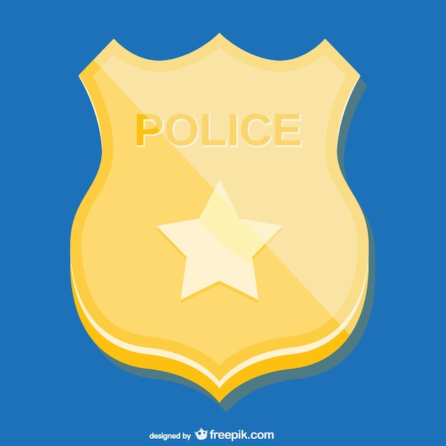 Vector placa de policía de oro