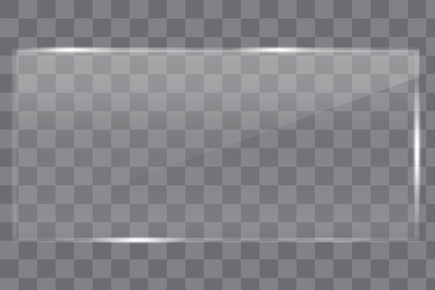 Placa transparente Placa de plexiglás Placa de vidrio Superficie transparente Ilustración vectorial Imagen de stock