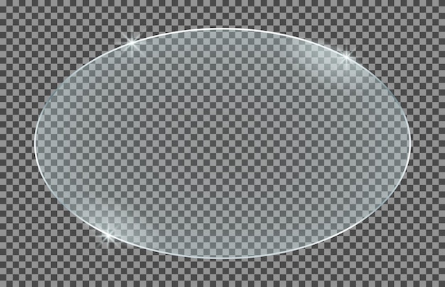 Placa de vidrio aislada sobre un fondo transparente