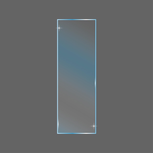 Placa de vidrio Elemento de diseño Signo de efecto de brillo Marco de fotos Sombra realista Ilustración vectorial