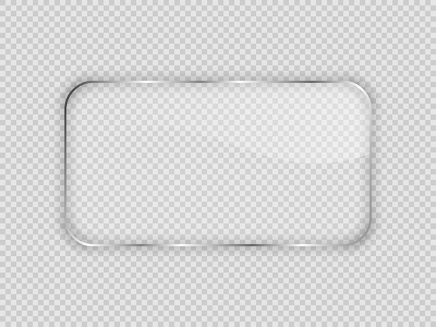 Placa de vidrio en marco rectangular redondeado