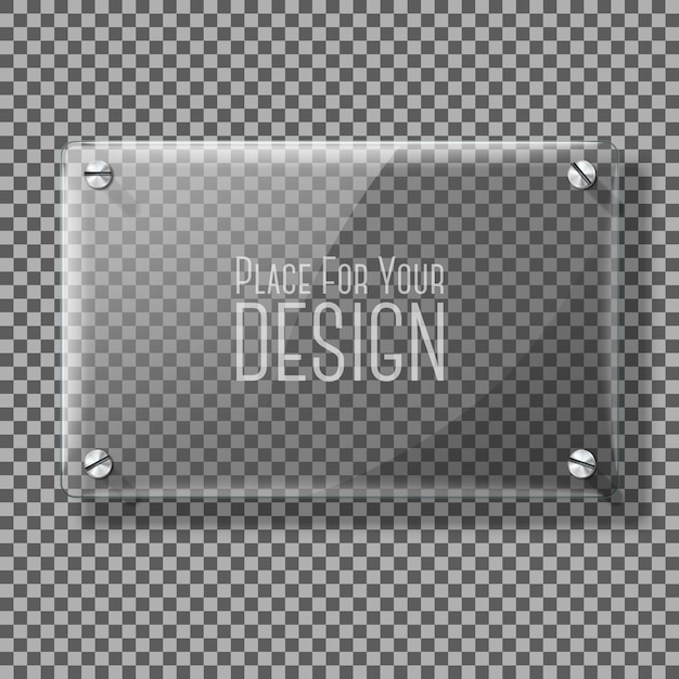 Placa de vidrio transparente de vector para tus carteles