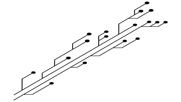 Vector placas de circuitos impresos isométricos (pcb) aisladas sobre un fondo blanco