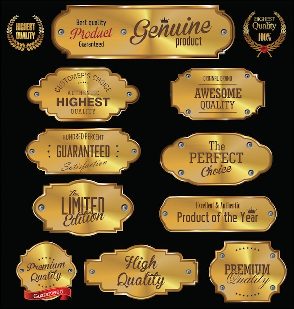 Placas doradas colección dorada de primera calidad