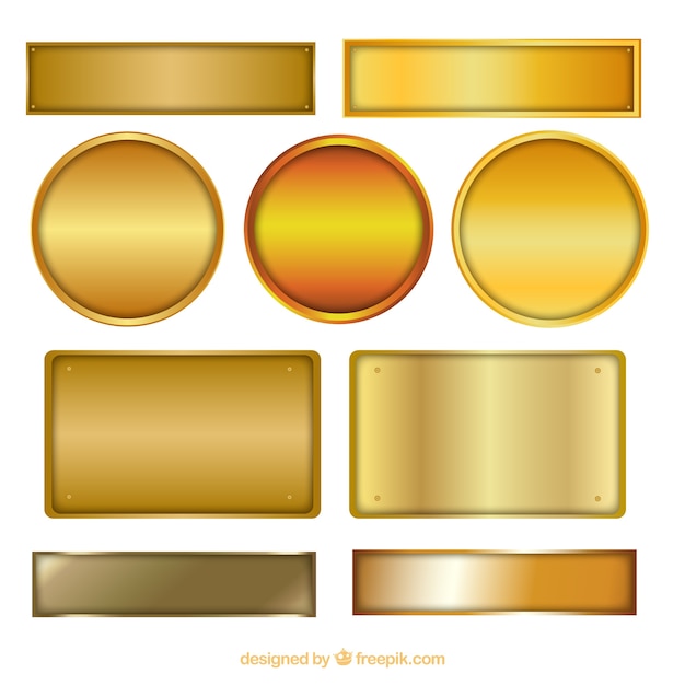 Vector placas de oro