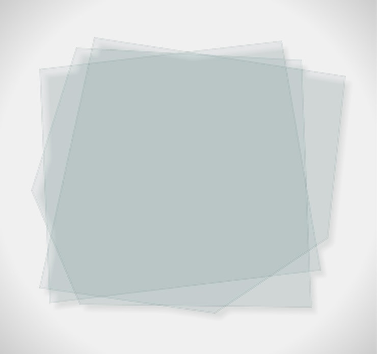Vector placas de vidrio transparente