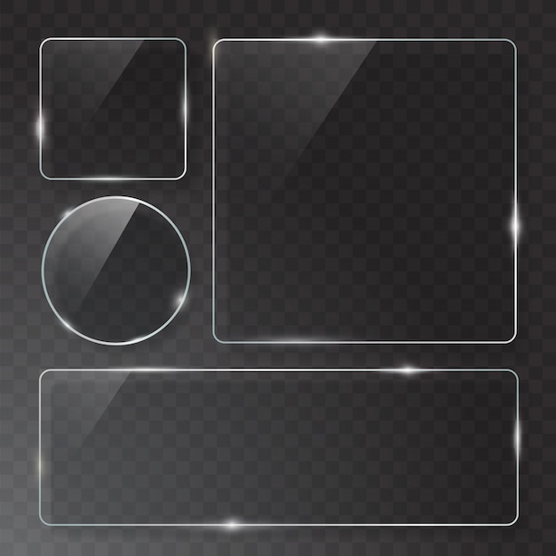 placas de vidrio transparentes modernas en el fondo de la muestra.