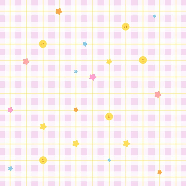 Plaid cuadrado rosado con caras sonrientes y patrón de estrella para el fondo papel tapiz telón de fondo plantilla de anuncio