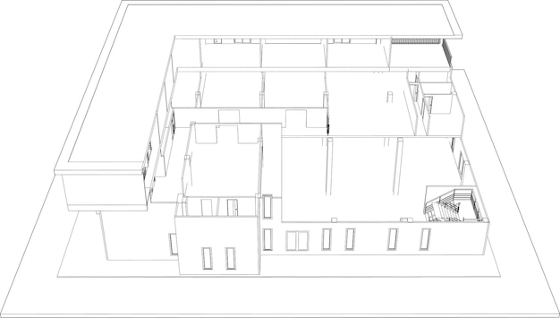 Plan arquitectónico de una estructura de edificio