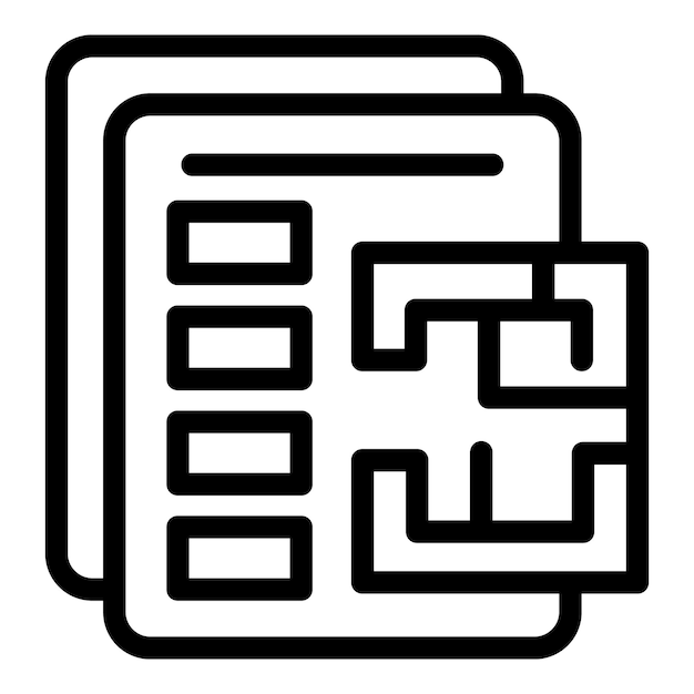Plan contrato de apartamento icono contorno vector negocio de la agencia