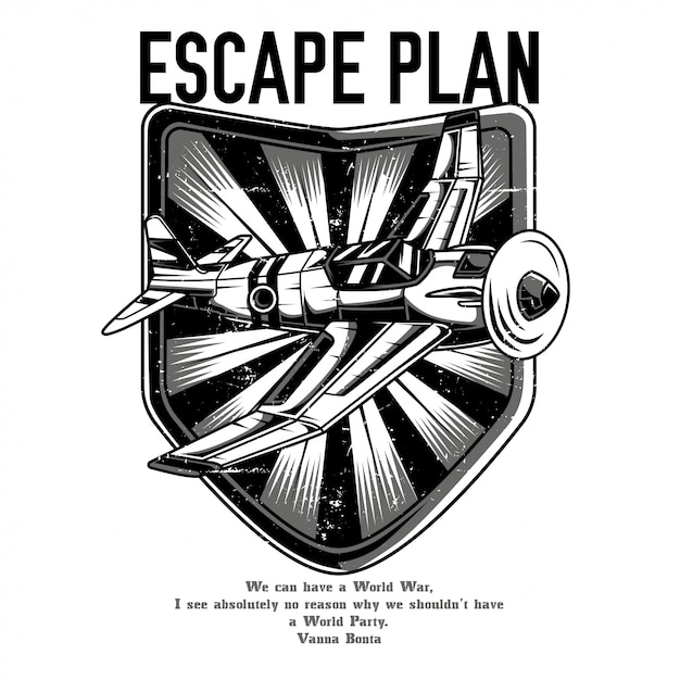 Plan de escape blanco y negro