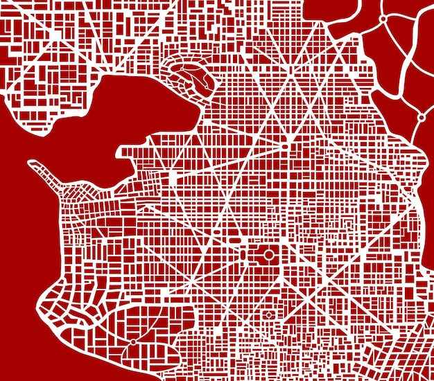 Plan de esquema abstracto de la ciudad. esquema de urbanismo inexistente para el diseño de fondo y plantilla y creatividad.