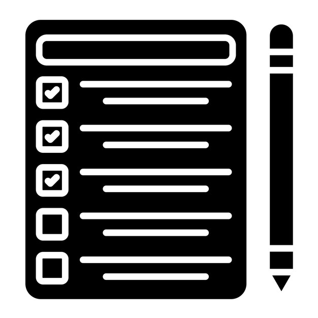 Plan estratégico Ilustración en negro sólido de glifo