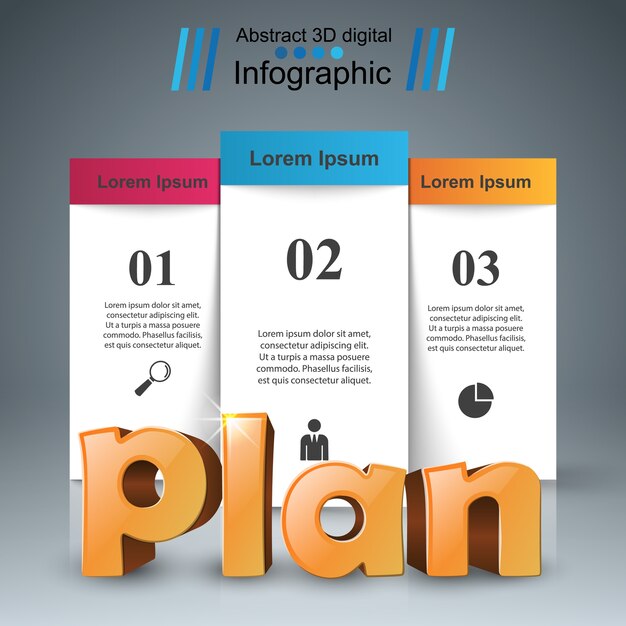 Plan de infografía de negocios 3d