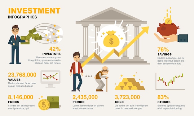 Vector plan de inversiones infografía