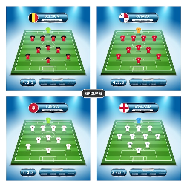 Vector plan de jugador de equipo de fútbol