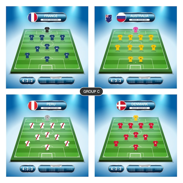 Vector plan de jugador de equipo de fútbol