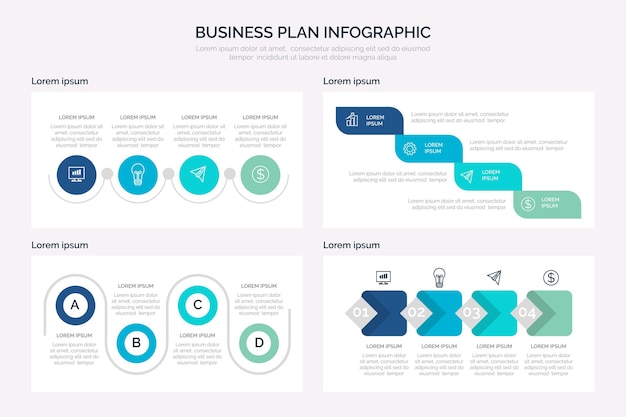 Vector plan de negocios infografía