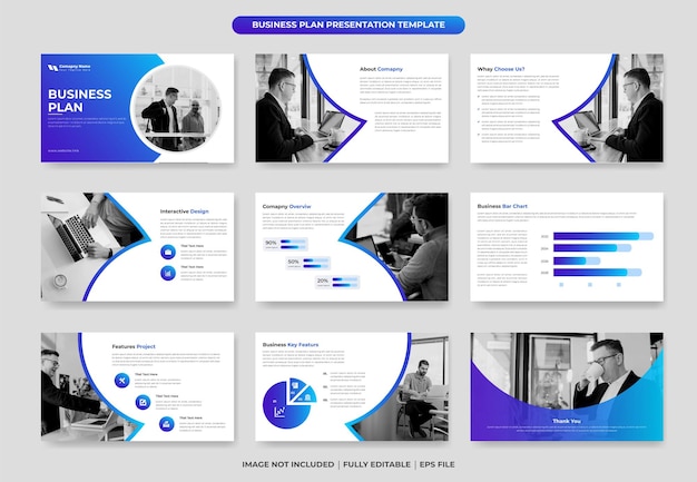 Plan de negocios o propuesta Diseño de plantilla de presentación de PowerPoint e informe anual