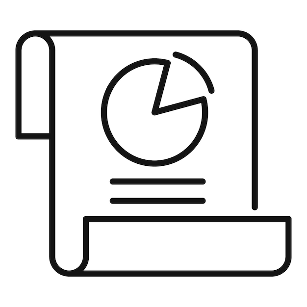 Plan de seguimiento del proyecto icono contorno vector plan de estrategia de riesgo
