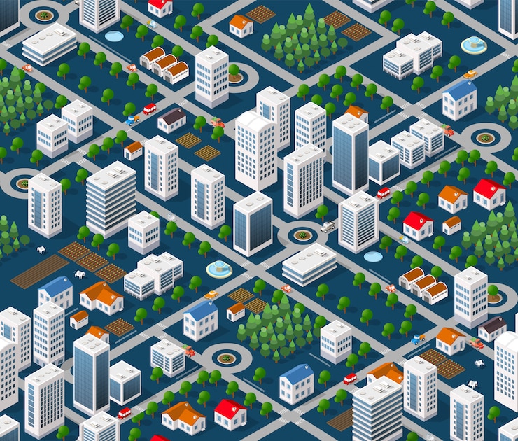 Vector plan urbano sin costuras